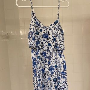 White And Blue Floral Dress